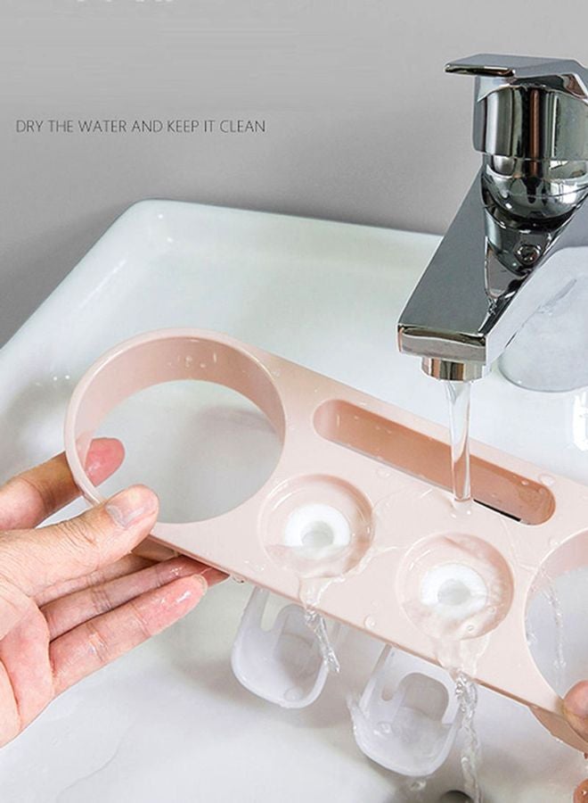 Beauenty Toothpasete Dispenser With Toothbrush Holder White/Pink 26x8.5x17cm - Image 5