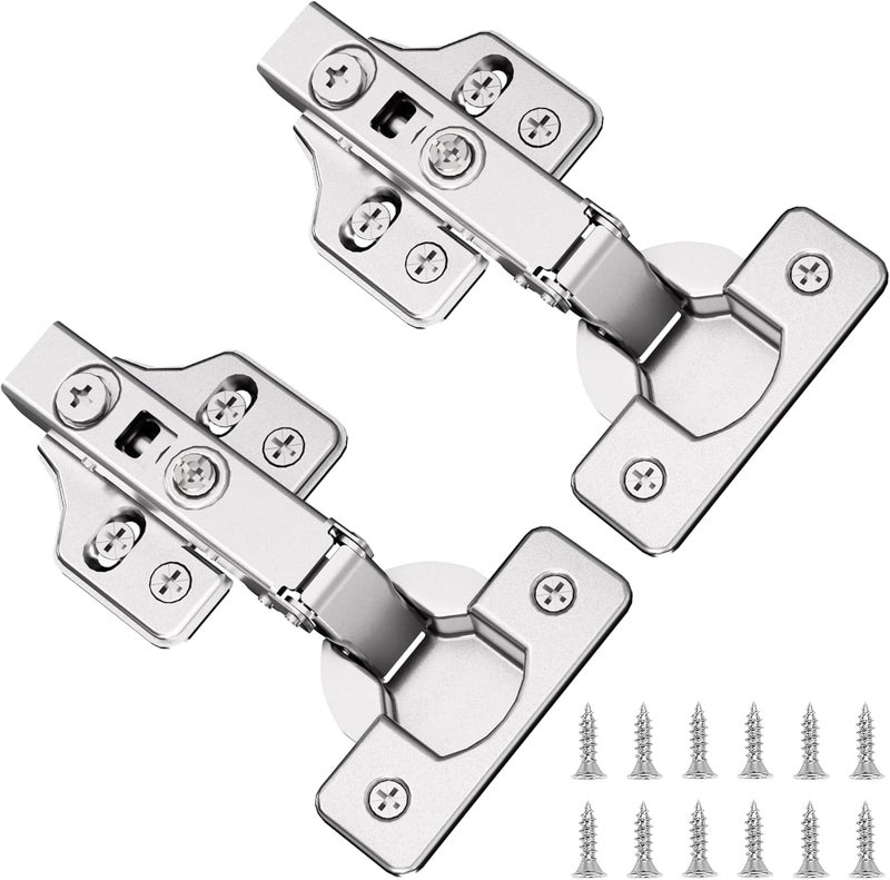 Luokim HS 4pcs 110 Degree Frameless Cabinet Door Concealed Hinges - Full Overlay Nickel Plated - Image 1