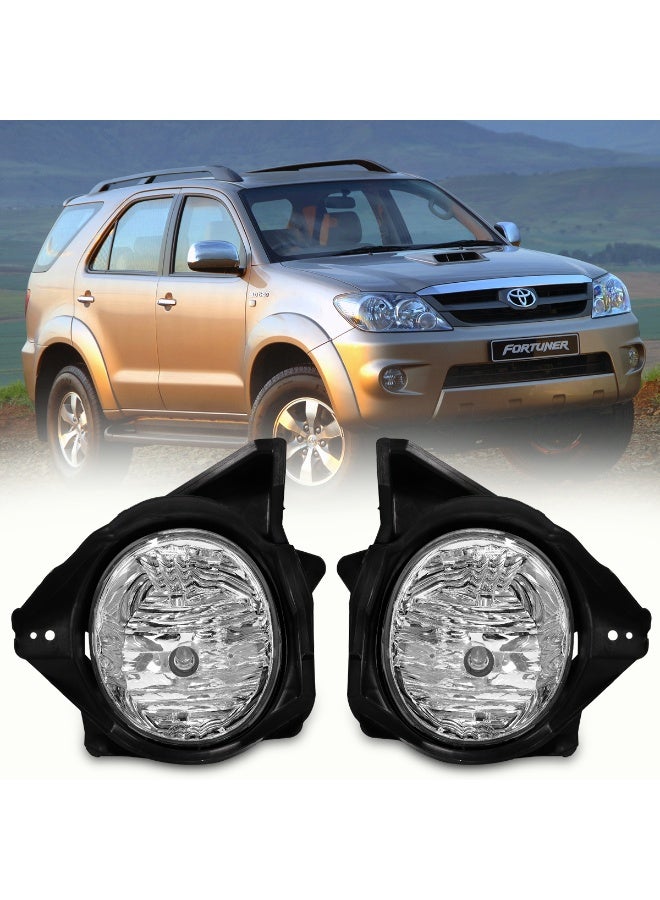 طقم مصابيح ضباب من كاشافي لسيارة تويوتا فورتشنر 2006، طقم مصابيح ضباب أمامية FR2006TY مع أسلاك توصيل ومرحل ومفتاح تشغيل، نوع المصباح 9006، 12 فولت 55 واط، مصابيح ضباب مقاومة للماء بعدسات زجاجية شفافة. - Image 2