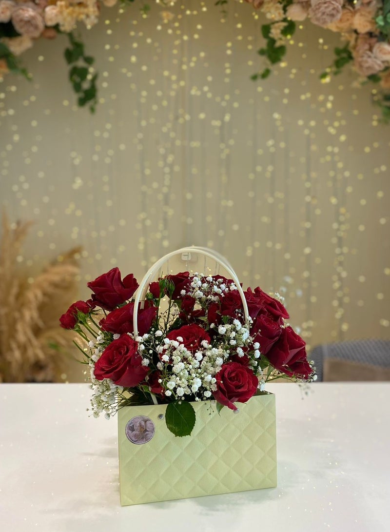 Generic RED ROSE WITH LAURA BAG
