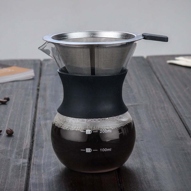 Sales Of Glass Pour-Over Coffee Pots, High Borosilicate Sharing Coffee Sets, Stainless Steel Filter Mesh - Image 4