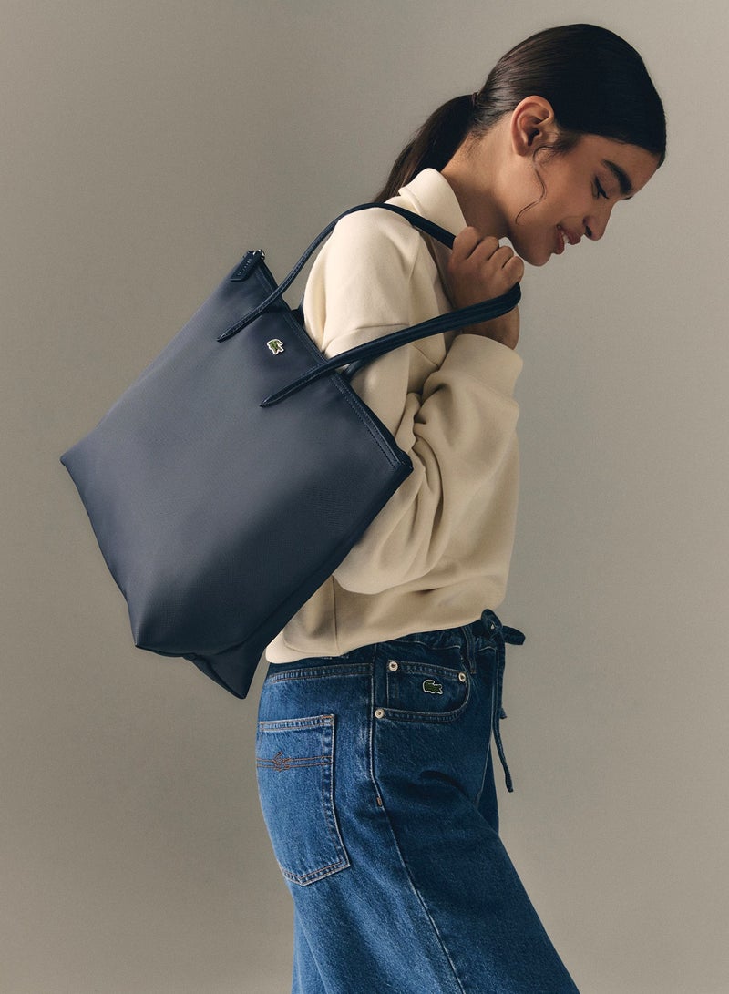 Lacoste Women's Large 12.12 Concept Zip Tote Bag, Women's Handheld Shoulder Bag, Fashion Versatile Large Capacity Bag, Women's Shopper Tote Bag, 45cm * 30cm * 12cm Blue - Image 3