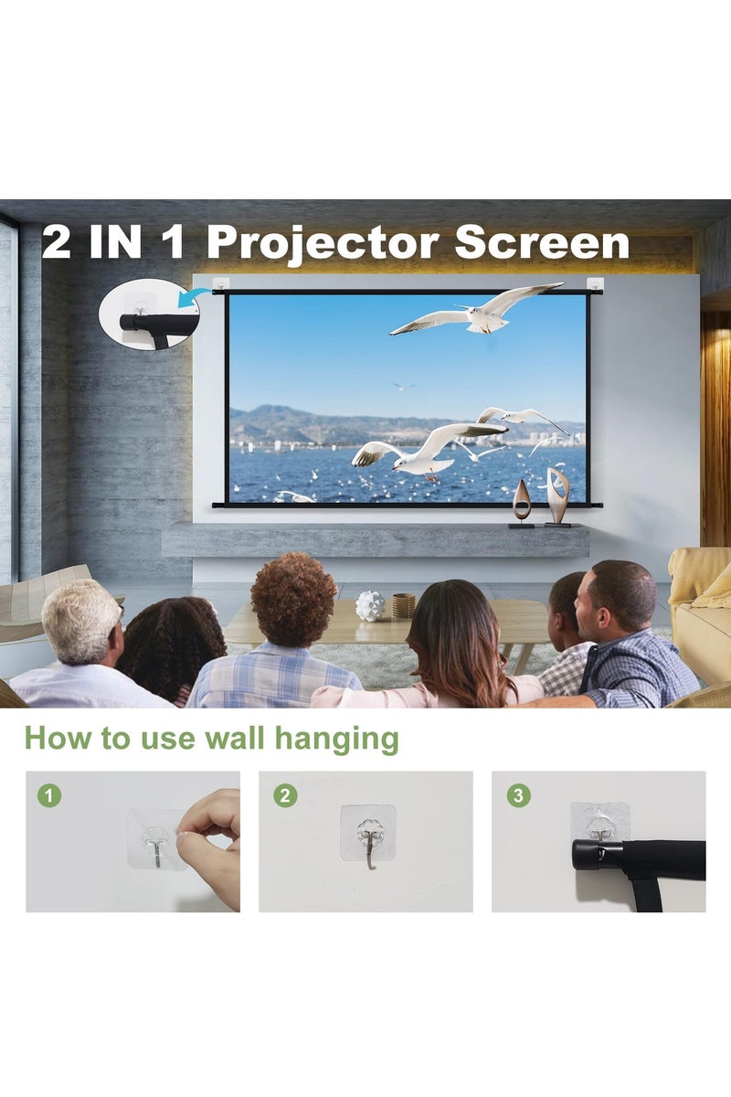 Flash Hawk 2025 Upgraded 100inch Projector Screen for Daylight Viewing, Indoor Outdoor Portable 16:9 4K HD Movie Screen with Carry Bag  - Image 3