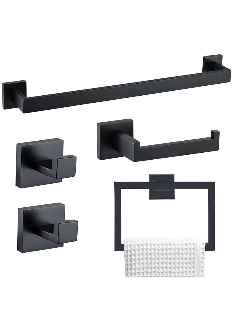 Arabest Bath Towel Bar Set, 5 Piece Bathroom Hardware Accessories Set, Wall Mount Stainless Steel Toilet Paper and Towel Holder - Image 1