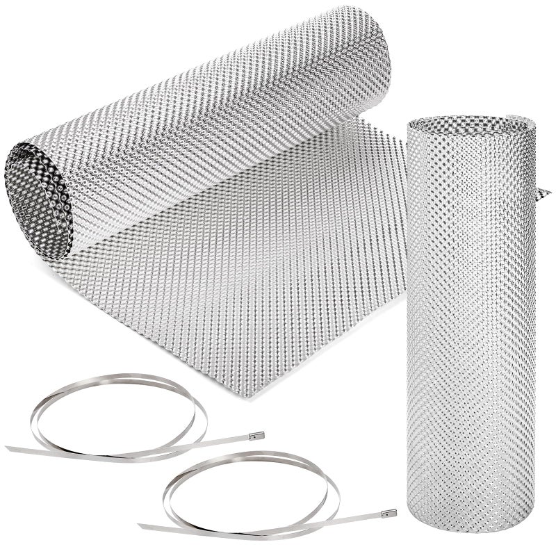 درع حرارة العادم كولوك 15x 39 من الألمنيوم المنقوش مع رابطين معدنيين لربط الكابلات، حاجز حراري عالي الحرارة لبطارية العادم في السيارة