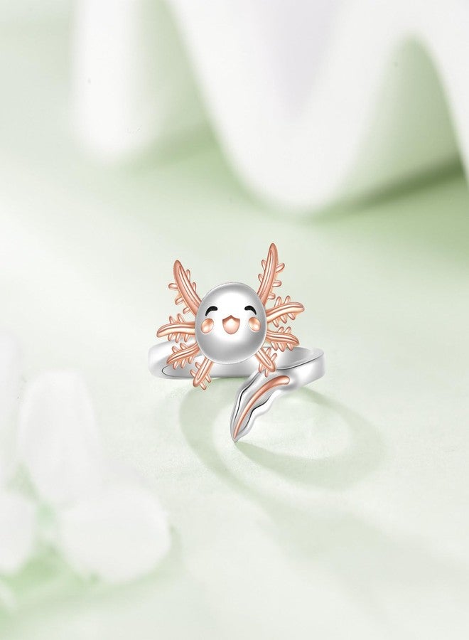 Vadmans Axolotl Fidget Spinner Ring Sterling Silver Adjustable Axolotl Ring Anti Stress Jewelry Gift for Women - Image 4