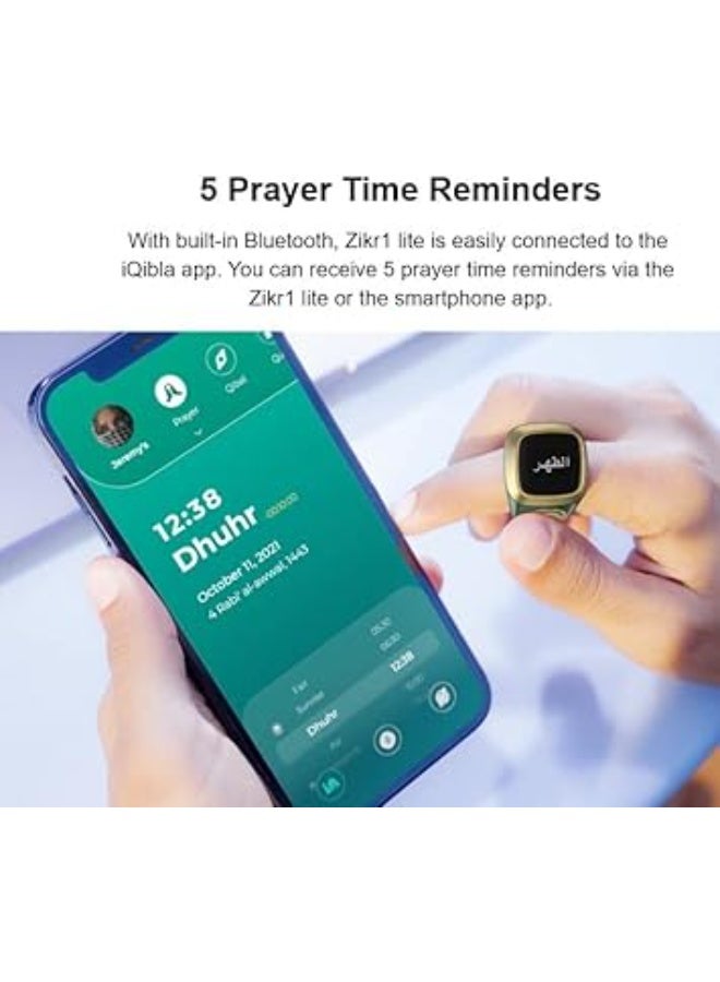 Smart Tasbeeh Ring – Digital Counter, Black, Prayer Time Reminder, OLED Screen, Flexible Digital Ring with Charging Case - Image 4