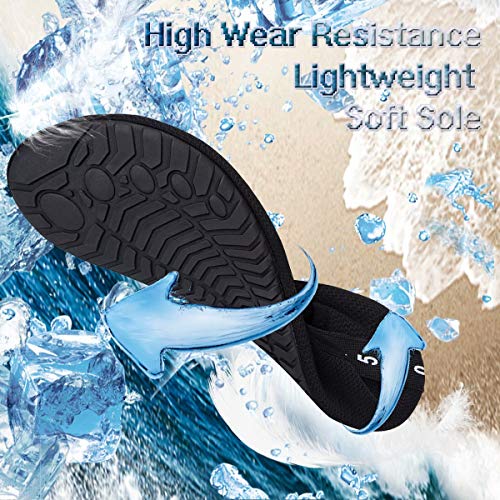 YALOX Water Shoes Women's Men's Outdoor Beach Swimming Aqua Socks Quick-Dry Barefoot Shoes Surfing Yoga Pool Exercise(XBL-Black,38/39EU), 7.5-8.5 Women/6-7 Men - Image 4