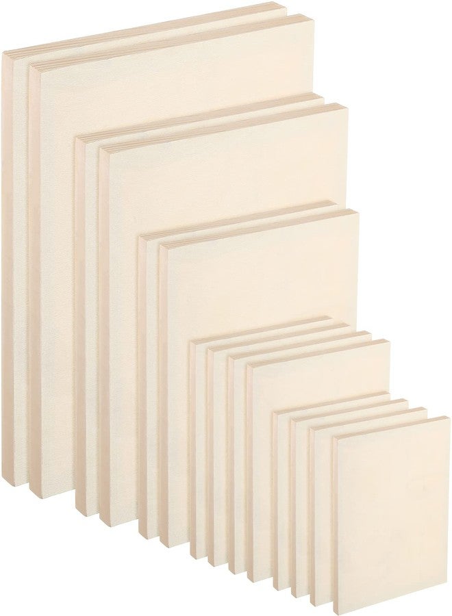 Youyole Wood Canvas Boards Unfinished Wooden Panel Boards Paint Pouring Panels for Painting Drawing Home Decor(14 Pieces,4.7 x 4.7, 6 x 6, 8 x 8, 10 x 10, 12 x 12) - Image 1