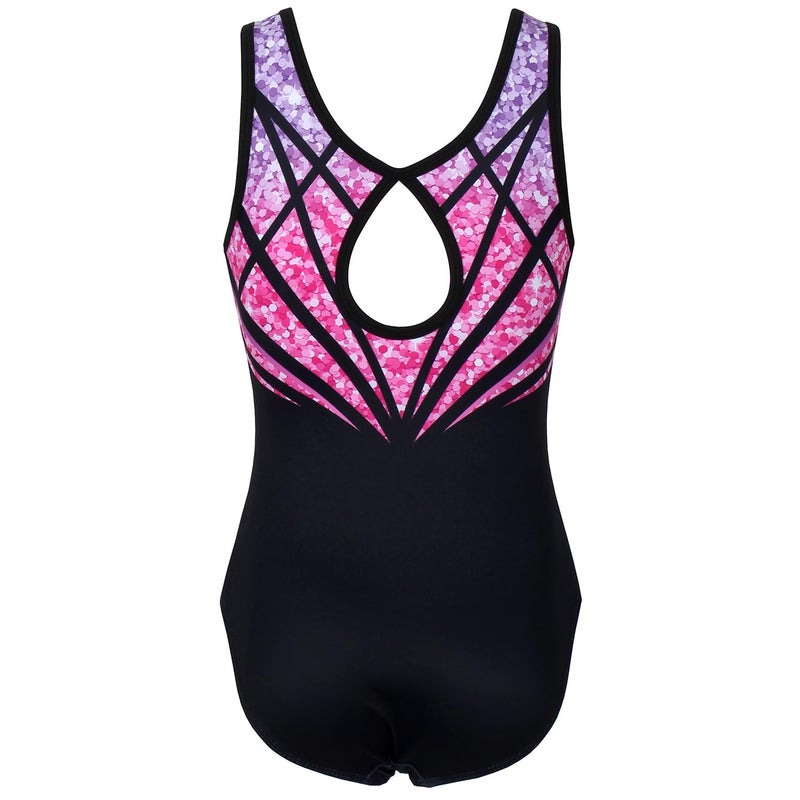 JOYSTREAM Gymnastics Leotards for Girls With Shorts Sparkly Ballet Dance Activewear Flowery Sequin,6-7Years - Image 2