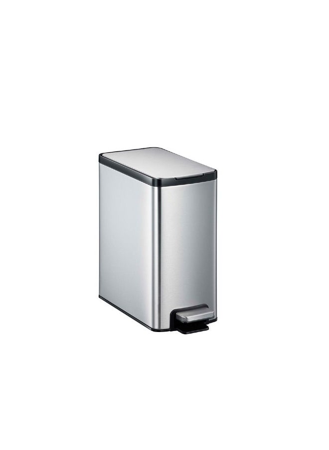 DANUBE HOME EKO 10L Edison Slim Step Bin – Space-Saving Stainless Steel Pedal Trash Can with Soft Close Lid for Kitchen, Bathroom, Office, Bedroom – Modern Waste Bin  - Image 1
