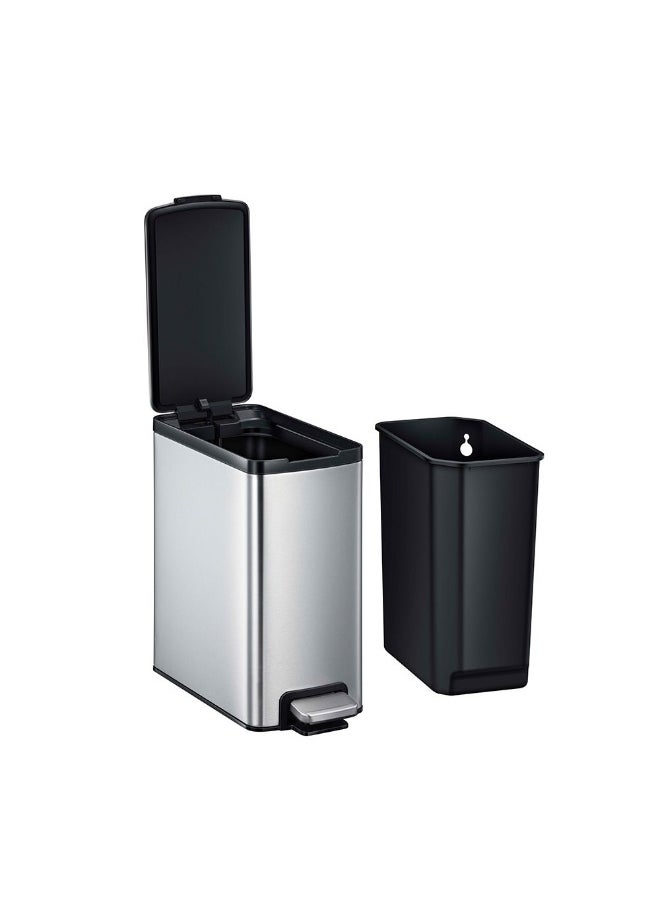 DANUBE HOME EKO 10L Edison Slim Step Bin – Space-Saving Stainless Steel Pedal Trash Can with Soft Close Lid for Kitchen, Bathroom, Office, Bedroom – Modern Waste Bin  - Image 5