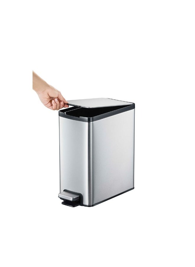 DANUBE HOME EKO 10L Edison Slim Step Bin – Space-Saving Stainless Steel Pedal Trash Can with Soft Close Lid for Kitchen, Bathroom, Office, Bedroom – Modern Waste Bin  - Image 4
