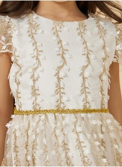 Styli Mesh Embroidered Frill Sleeve Dress  - Image 5
