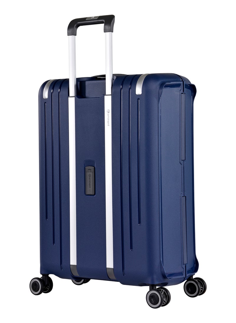 eminent Vertica Hard Case Travel Bag Luggage Trolley Polypropylene Lightweight Suitcase 4 Quiet Double Spinner Wheels With Tsa Lock B0006 Dark Blue  - Image 2