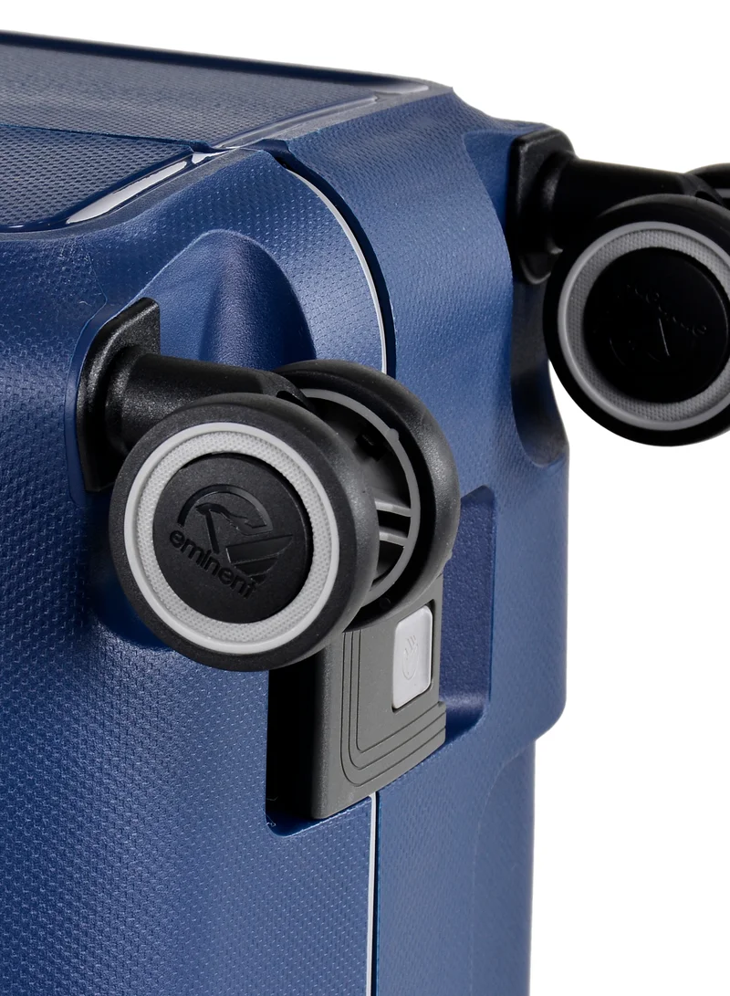 eminent Vertica Hard Case Travel Bag Luggage Trolley Polypropylene Lightweight Suitcase 4 Quiet Double Spinner Wheels With Tsa Lock B0006 Dark Blue