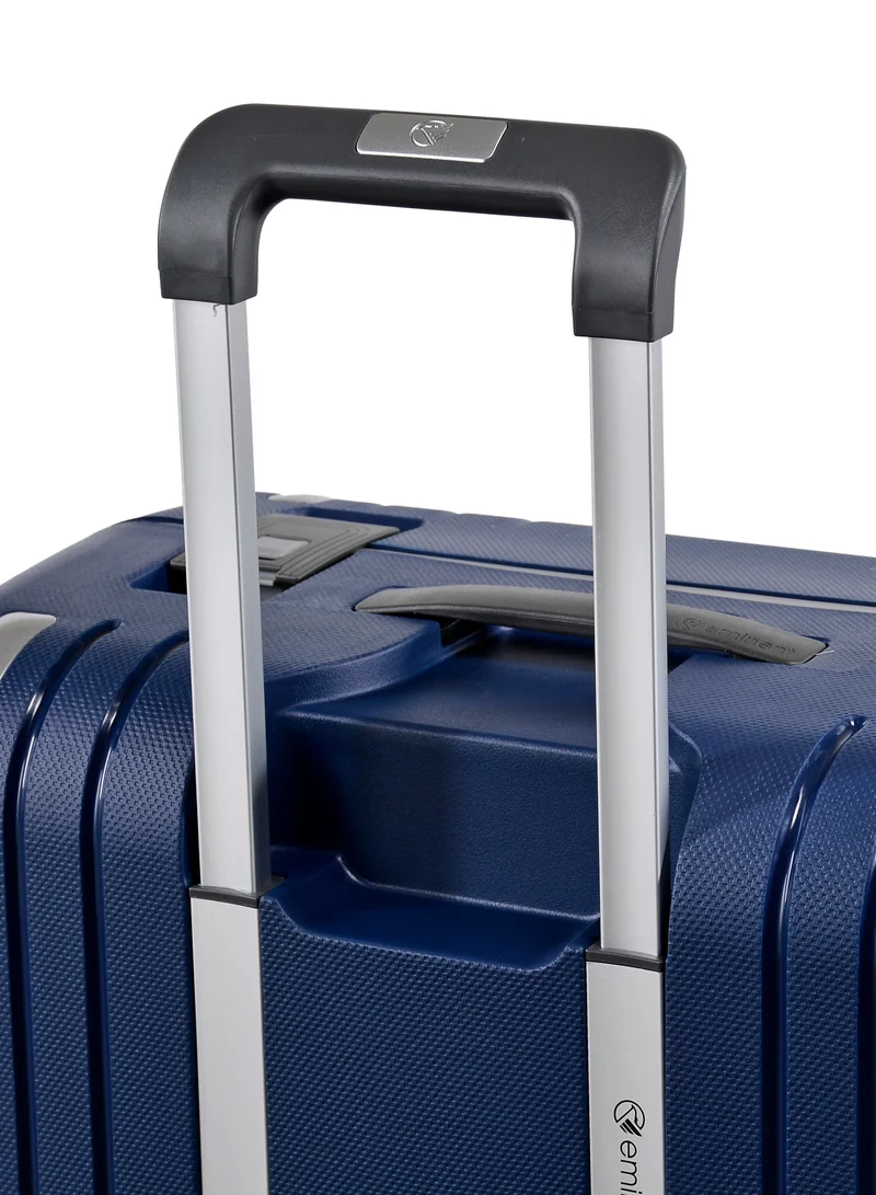 eminent Vertica Hard Case Travel Bag Luggage Trolley Polypropylene Lightweight Suitcase 4 Quiet Double Spinner Wheels With Tsa Lock B0006 Dark Blue