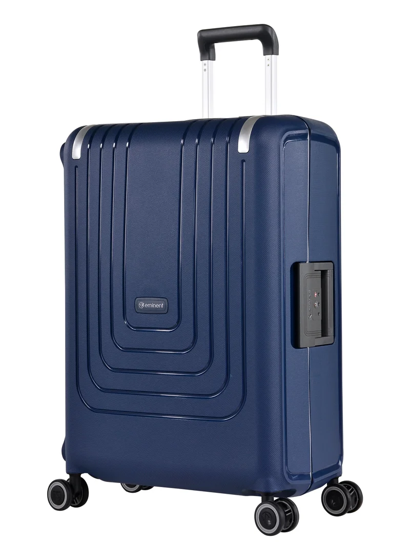 eminent Vertica Hard Case Travel Bag Luggage Trolley Polypropylene Lightweight Suitcase 4 Quiet Double Spinner Wheels With Tsa Lock B0006 Dark Blue
