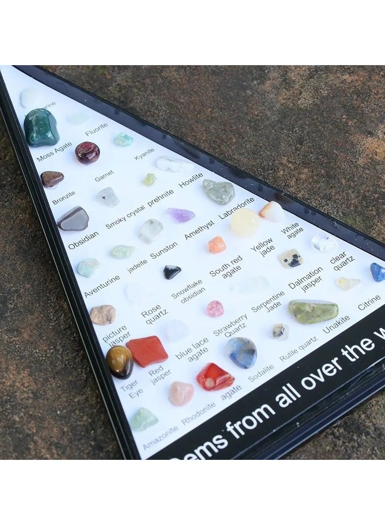 Decorative Collection Of Gemstone And Quartz Crystal Samples Suitable For The Bedroom Or Living Room Consisting Of 36 Pieces In A Frame  - Image 5