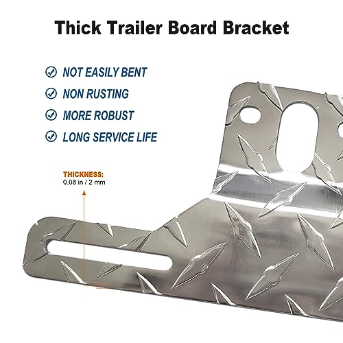 FBJTDQ Trailer License Plate Bracket Frame- Aluminum Heavy-Duty Bracket Holder for Trucks, Trailers, RVs, Boats, 1 Pack Universal License Plates with Mounting Screws, Caps - Image 4