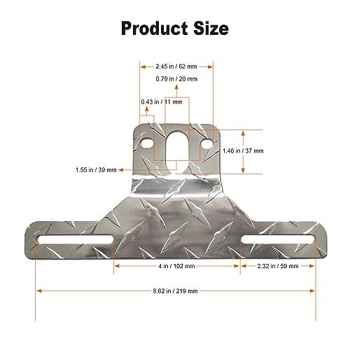 FBJTDQ Trailer License Plate Bracket Frame- Aluminum Heavy-Duty Bracket Holder for Trucks, Trailers, RVs, Boats, 1 Pack Universal License Plates with Mounting Screws, Caps - Image 5