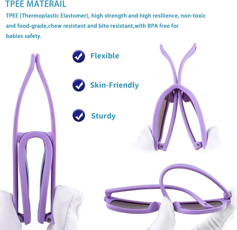 MAXJULI Baby Infant Sunglasses Safe, Soft, With Adjustable Strap 0-24 Months BPA Free 7002 - Image 4