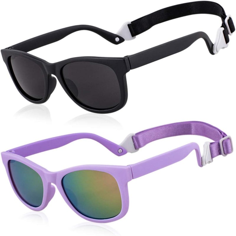 MAXJULI Baby Infant Sunglasses Safe, Soft, With Adjustable Strap 0-24 Months BPA Free 7002 - Image 1