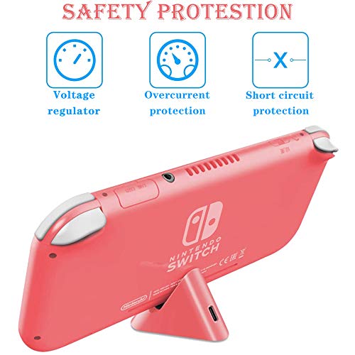 FANPL Charging Dock for Nintendo Switch Lite, Charging Stand Station Compatible with Nintendo Switch (Coral) - Image 3