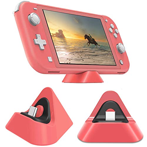 FANPL Charging Dock for Nintendo Switch Lite, Charging Stand Station Compatible with Nintendo Switch (Coral) - Image 2
