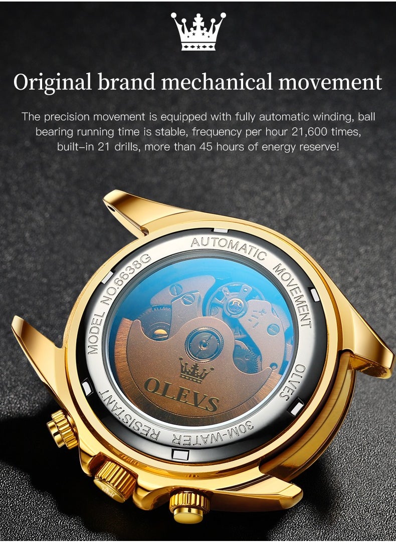 OLEVS Men's Automatic Mechanical Watches Luxury Dress Waterproof Self Winding Moon Phase Chronograph Stainless Steel Luminous Date Tourbillon Wristwatch for Men - pzsku/ZAB4E0CFB32A8A3736412Z/45/_/1730899069/772ea9e5-2e33-451b-9598-9220a711aa7f