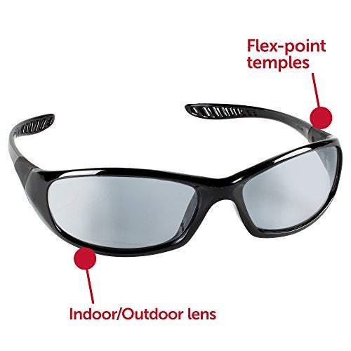 KleenGuard V40 Hellraiser Safety Glasses (25716), Indoor / Outdoor Lens with Black Frame, 12 Pairs / Case - Image 3