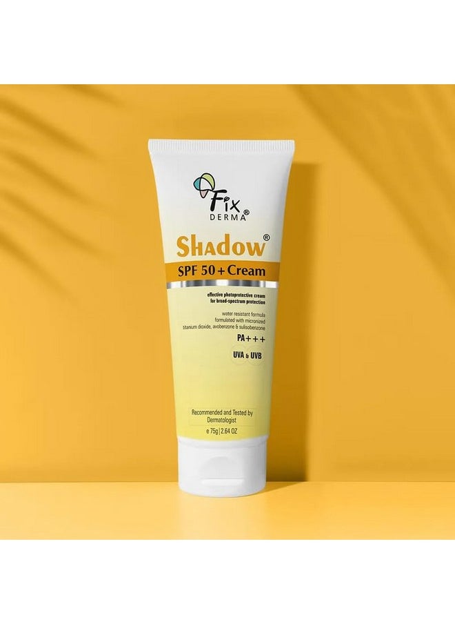 FIXDERMA Fixderma Shadow Sunscreen SPF 50+ PA+++ Cream | Sunscreen for Dry Skin | Sun Screen Protector SPF 50, | Sunscreen for Body & Face | UVA & UVB Protection | Sunscreen for Women & Men (75g) - Pack of 2  - Image 2