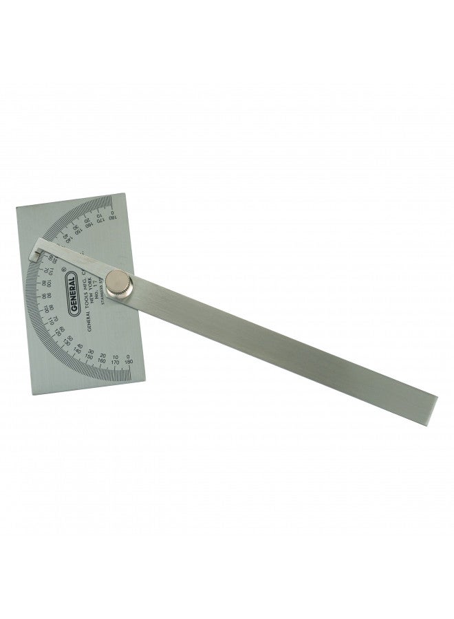 General Tools General Tools Angle Protractor #17 Stainless Steel Square Head - Measuring Tool for Carpenters & Woodworking Hobbyists  - Image 2