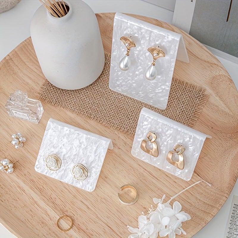 Large L Shape Acrylic Earring Stand Triangular Display Rack for Studs - Image 1