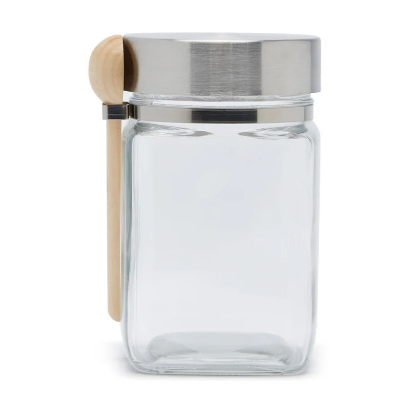 سيمبلي كيتشن Belmont Soda Lime Glass Storage Jar With Wooden Spoon