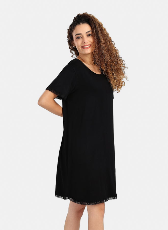 Carina Lightweight Nightgown with Lace - Image 5