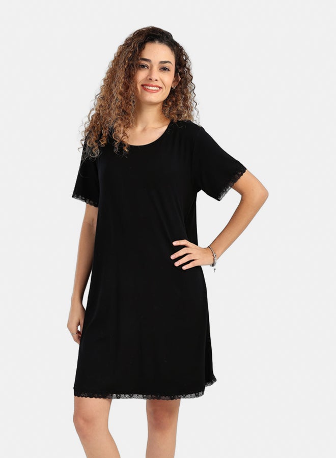 Carina Lightweight Nightgown with Lace - Image 1