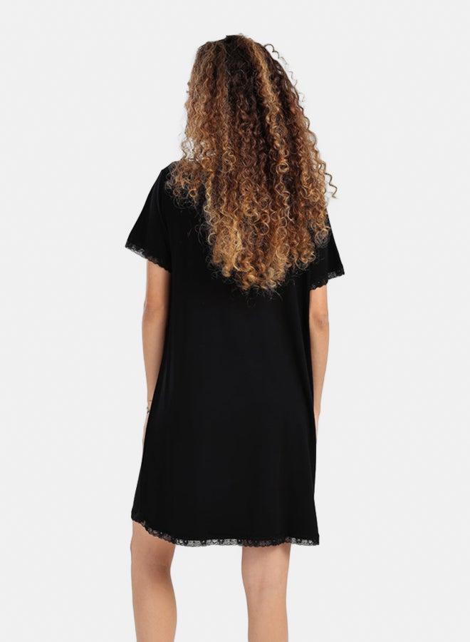 Carina Lightweight Nightgown with Lace - Image 3