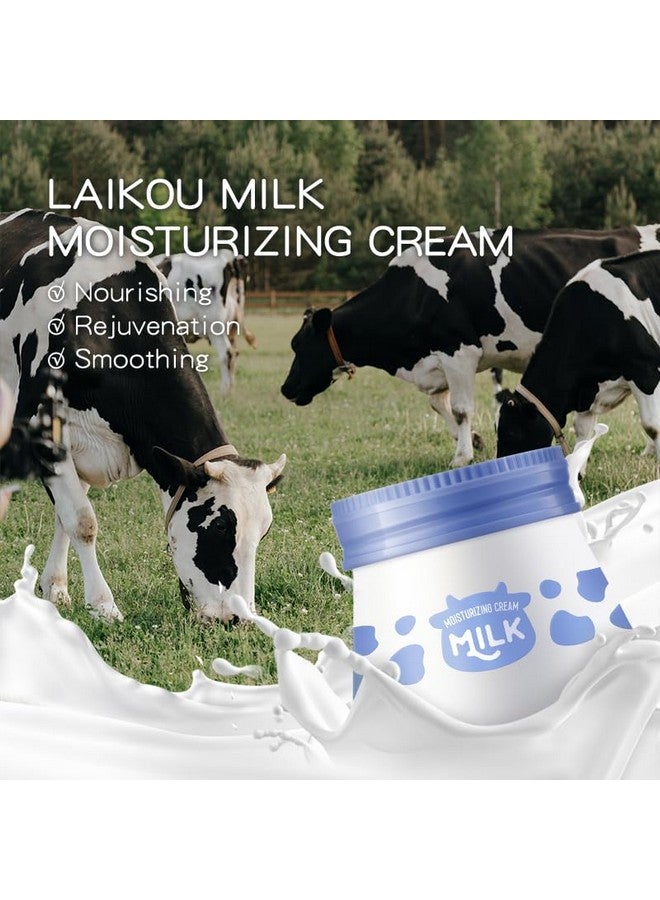 Laikou مجموعة العناية بالبشرة، مجموعة هدايا الجمال بالحليب، مجموعة العناية بالبشرة مع منظف، كريم نهاري، كريم ليلي، كريم للعين، مجموعة سفر للنساء، زوجة، أم، ابنة، ترطيب عميق، تنعيم، مقاسات 7 قطع - Image 5