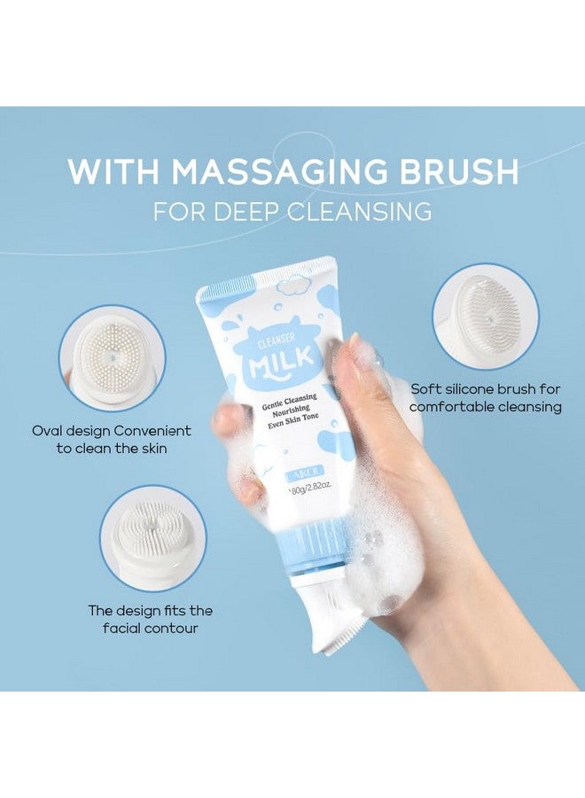 Laikou مجموعة العناية بالبشرة، مجموعة هدايا الجمال بالحليب، مجموعة العناية بالبشرة مع منظف، كريم نهاري، كريم ليلي، كريم للعين، مجموعة سفر للنساء، زوجة، أم، ابنة، ترطيب عميق، تنعيم، مقاسات 7 قطع - Image 3