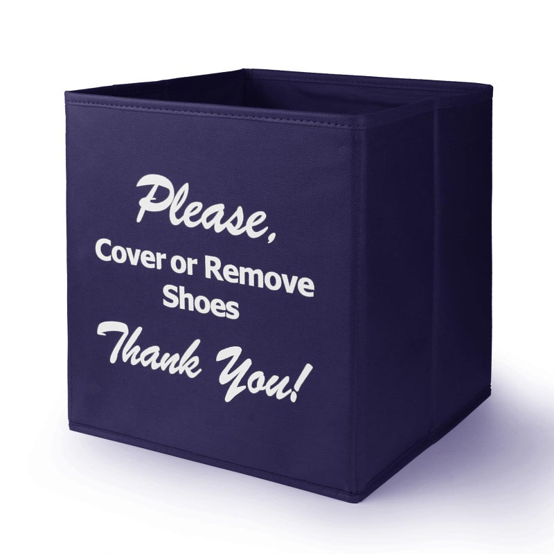 Opret Large Shoe Covers Box, Opert Disposable Shoe Bootie Holder Real Estate Agent and Open House Supplies, Please Cover or Remove Your Shoes(Blue) - Image 1