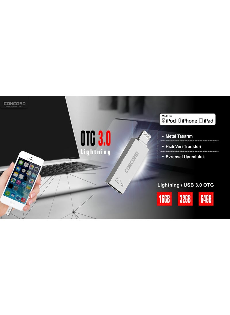 CONCORD C-OTGL Otg Lightning 64GB USB 3.0 Flash Memory  - Image 2