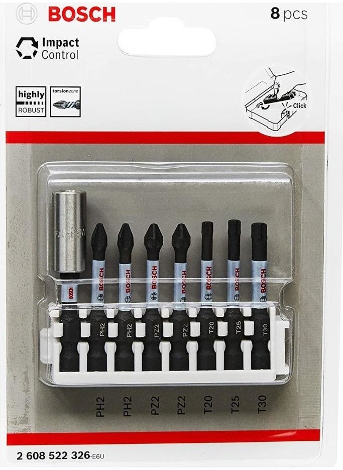 BOSCH Impact Control Screwdriver Bit Set 8 Pcs. 2608522326 
