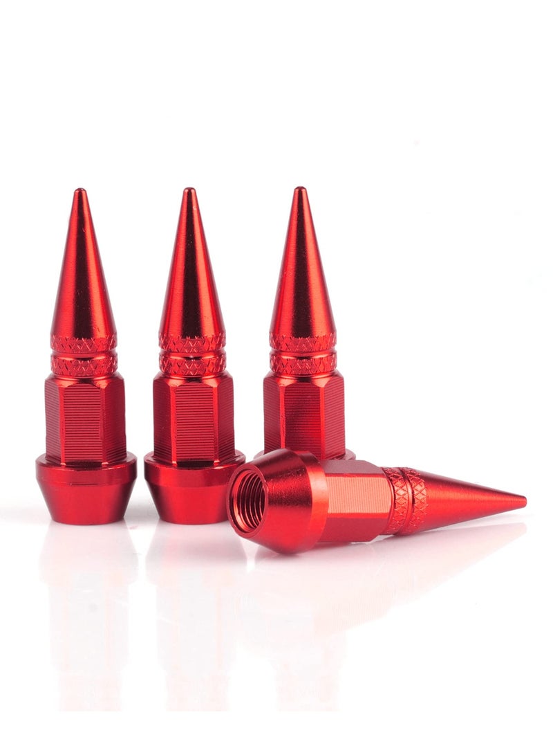 KASTWAVE Long Impale Spiked Valve Caps 45 mm Tire Valve Stem Caps, Red Spike Air Caps Aluminum Alloy Cool Tire Valve Caps for Cars,SUVs,Trucks Bicycles and Motorcycles - Image 1