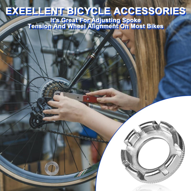 ptiysta Bicycle Spoke Wrench Tool, Hardened Steel 6-in-1 Spoke Rim Tool for Adjusting and Repairing Bicycle Wheel Tension - Image 4