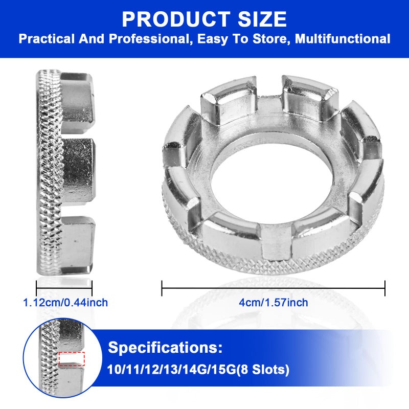 ptiysta Bicycle Spoke Wrench Tool, Hardened Steel 6-in-1 Spoke Rim Tool for Adjusting and Repairing Bicycle Wheel Tension - Image 2
