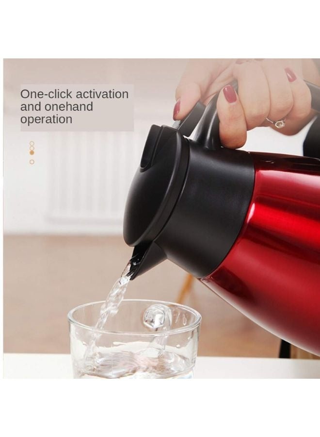2L Insulated Thermal Coffee Thermos with Lid for Temperature Preservation, Stainless Steel for Coffee, Hot Water, Tea and Cold Drinks - Red - Image 2