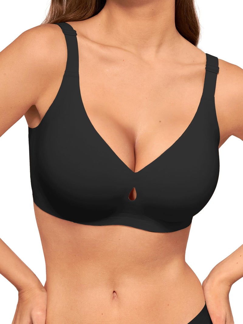 LUCKMEEY Bras for Women No Underwire Push Up Wireless Bra Seamless Bras Full Coverage Supportive Everyday Bra with Lift - Image 1