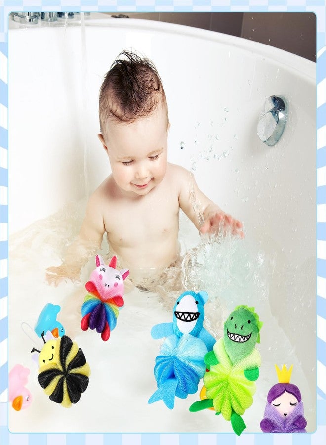 ASTRYAS 6 Pcs Bath Loofahs Kids Toddler Cute Animal Bath Sponges Loofah Pouf Body Scrubber Mesh Sponges for Children Shower Washing Exfoliating - Image 5