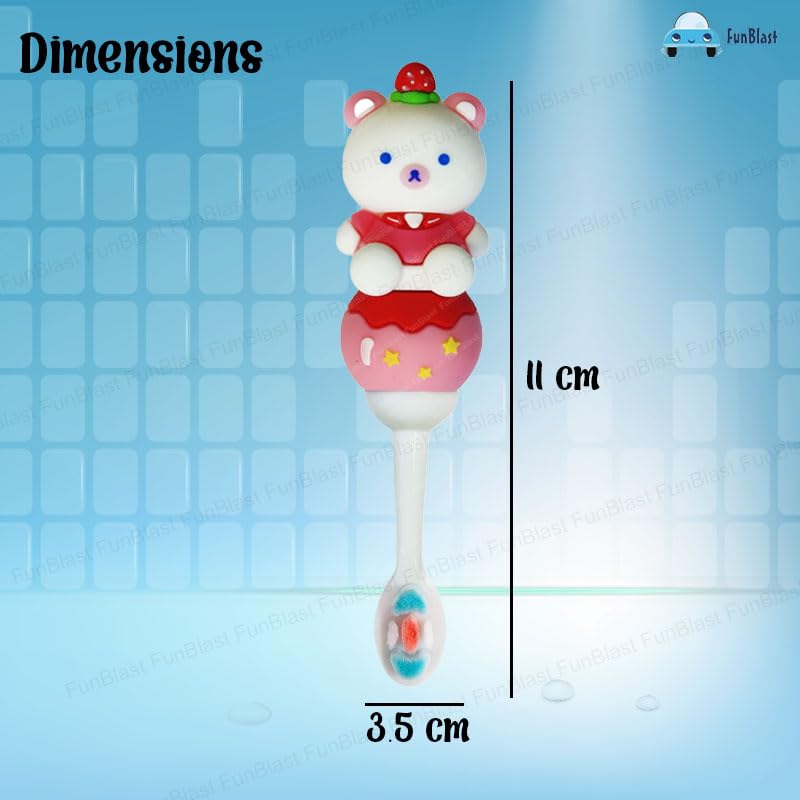 FunBlast Softs Bristle Cartoon Toothbrush - Animal Design Soft Tooth Brush, Extra Microfiber Soft Bristles Toothbrush for 2-7 Years old Children, Manual Toothbrush for Kids, Boys and Girls (Panda) - Image 2